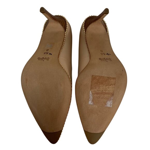 COACH Smith Beadchain Color Beachwood Gold Studded Pointed Toe Womens EUC - Picture 11 of 11